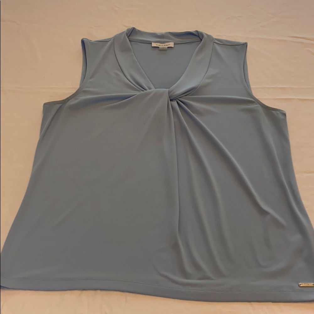 Calvin Klein drape neck sleeveless top.
